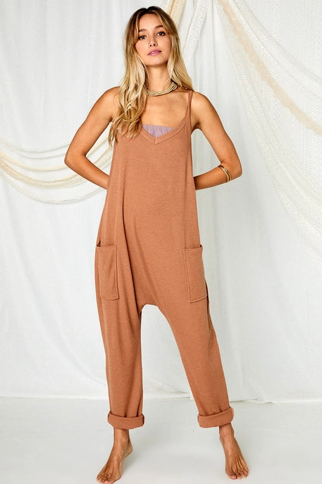 Solid Harem Jumpsuit with Pockets